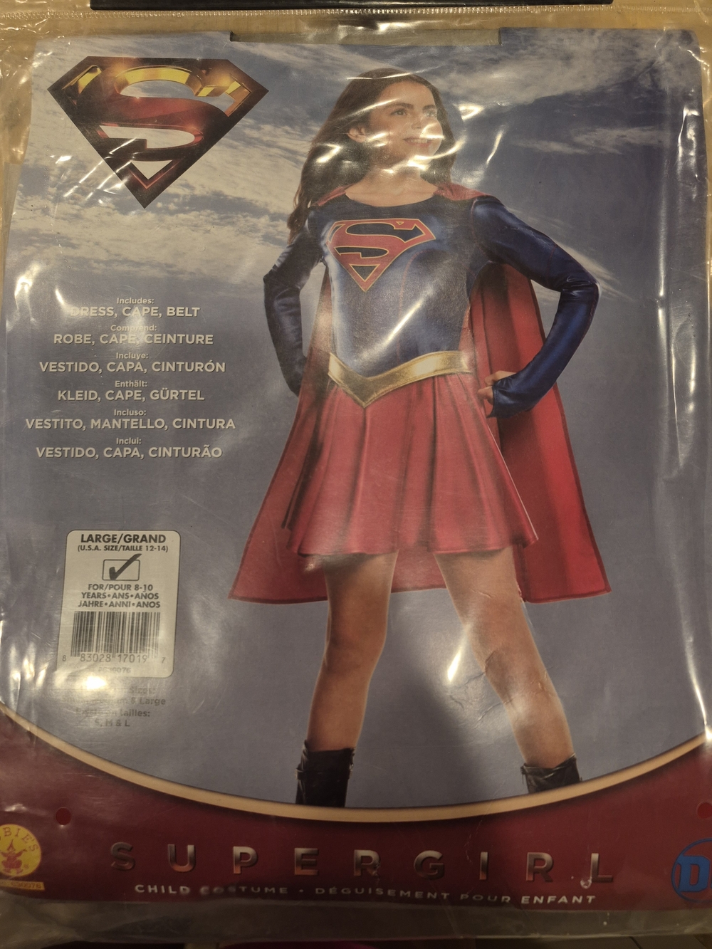 Rubie's Supergirl Costume Dress with Red Cape